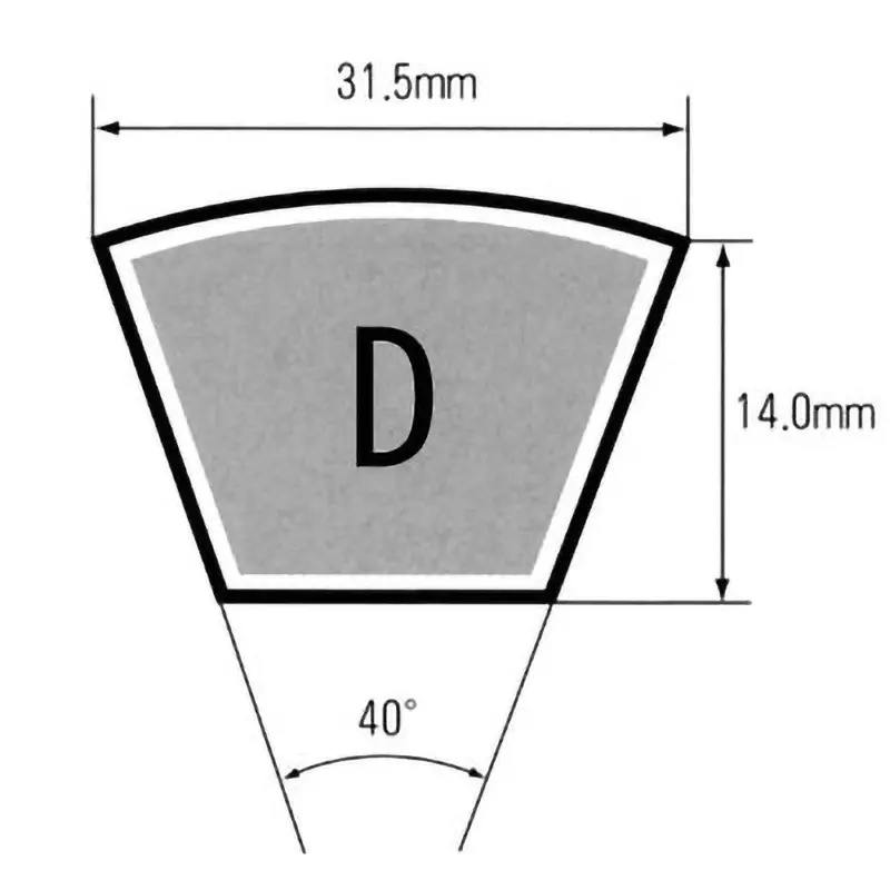 Mitsuboshi 3.05 m (120 inch) 40 Offset Angle Rubber V Belt D Type Standard, D120
