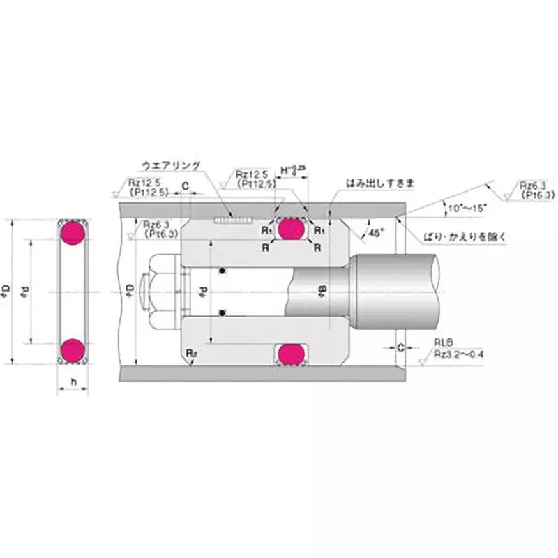 NOK φ110x120 mm SPGC Type PTFE + Nitrile Rubber Packing Seal, SPGC 110 120  7