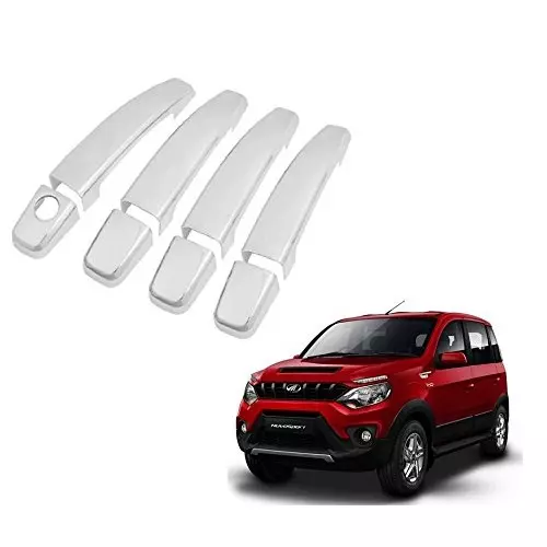 Auto Pearl Door Handle Latch Cover Chrome Finish Compatible For Mahindra Nuvo Sport (Set of 4)