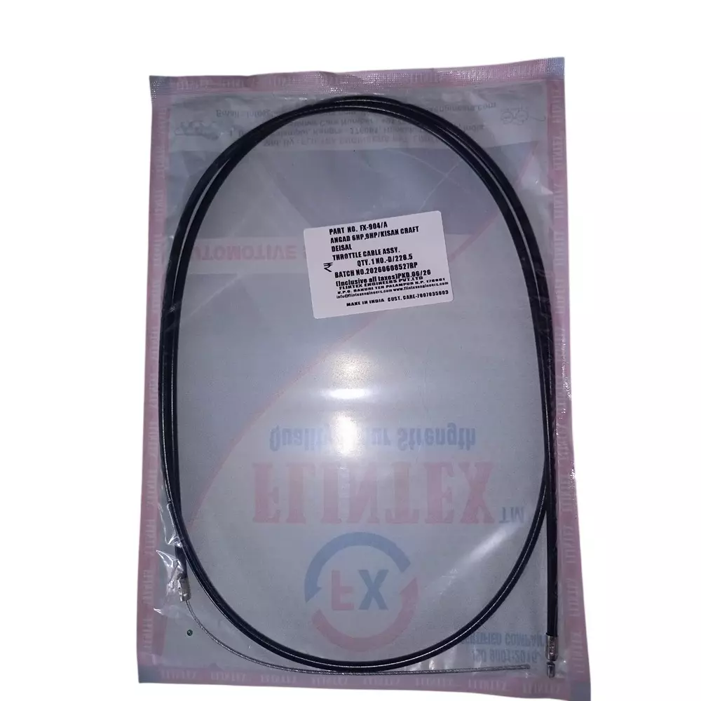 FLINTEX Throttle Cable Assembly For (D)-Kisan Craft 6.9 Hp Power Tiller, FX-904/A