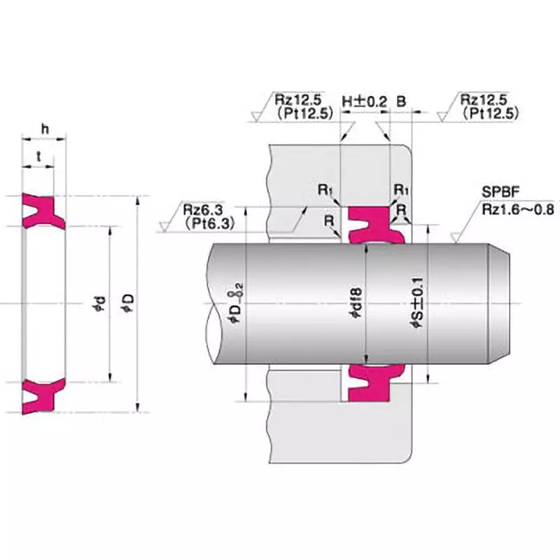NOK Packing (Fuso) LBH Type 25x33 mm Diameter, LBH 25 33 4.5 6 F