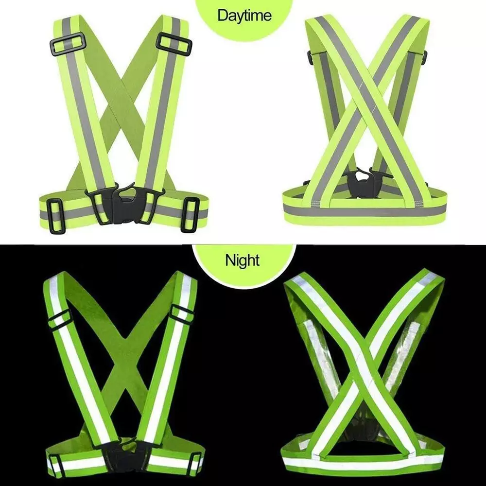 Generic Reflective Vest Free Size 360° High Visibility Sleeveless Green