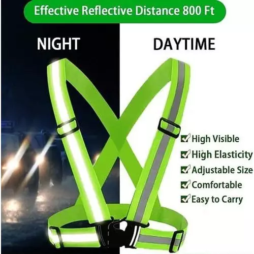 Generic Reflective Vest Free Size 360° High Visibility Sleeveless Green
