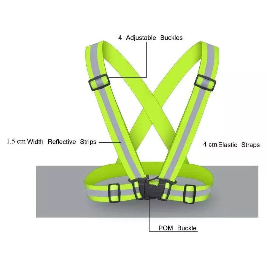 Generic Reflective Vest Free Size 360° High Visibility Sleeveless Green