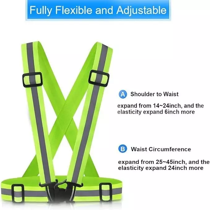 Generic Reflective Vest Free Size 360° High Visibility Sleeveless Green