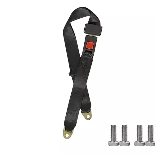 OSCAR Adjustable 2 Point Seat Belt Nylon Black for Vehicle Safety Restraint