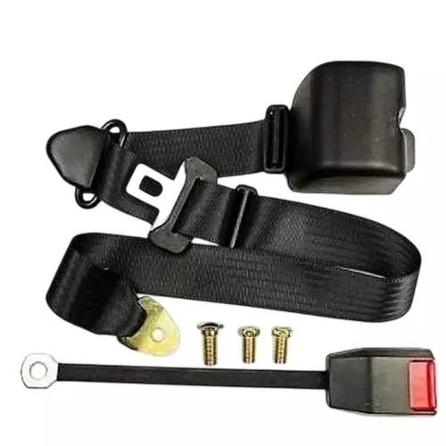 OSCAR HCV & ICV 3 Point Seat Belt Plain Nylon Black for Heavy Commercial Vehicles And Light Commercial Vehicles