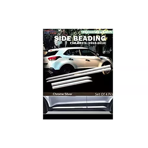Auto Pearl OE Type Car Side Beading Chrome Silver Finish Compatible For Hyundai Creta, SideBeading_Chrome_Creta