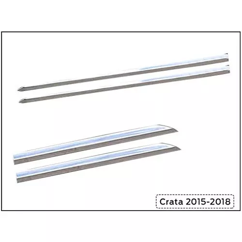 Auto Pearl OE Type Car Side Beading Chrome Silver Finish Compatible For Hyundai Creta, SideBeading_Chrome_Creta
