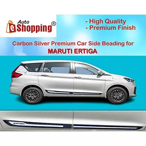 Auto Pearl Car Door Side Beading Moulding ‎Black & Silver Compatible For Maruti Suzuki Ertiga (Set of 4 Pcs)