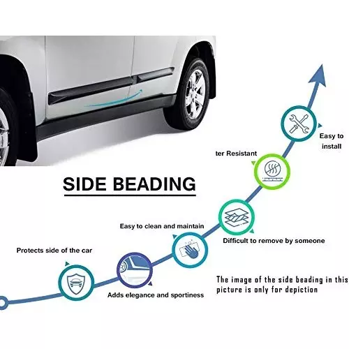 Auto Pearl Side Beading with Chrome Line Compatible For Maruti Suzuki Alto K10 New (Set of 4)