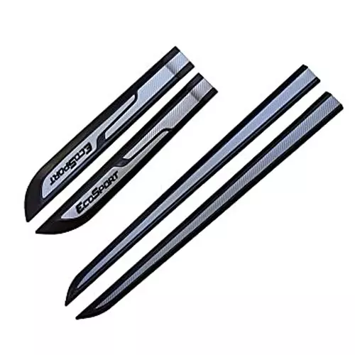 Auto Pearl Car Door Side Beading Moulding ‎Black & Silver Compatible For Ford Ecosport (Set of 4 Pcs)