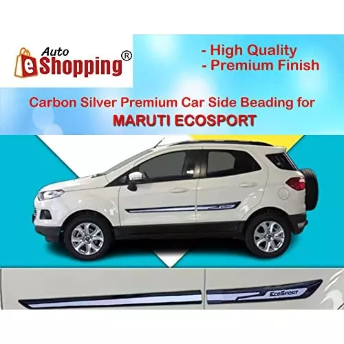 Auto Pearl Car Door Side Beading Moulding ‎Black & Silver Compatible For Ford Ecosport (Set of 4 Pcs)