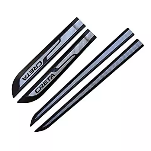 Auto Pearl Car Door Side Beading Moulding ‎Black & Silver Compatible For Hyundai Creta All Models (Set of 4 Pcs)