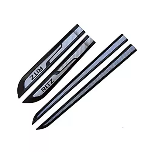Auto Pearl Car Door Side Beading Moulding ‎Black & Silver Compatible For Maruti Suzuki Ritz (Set of 4 Pcs)