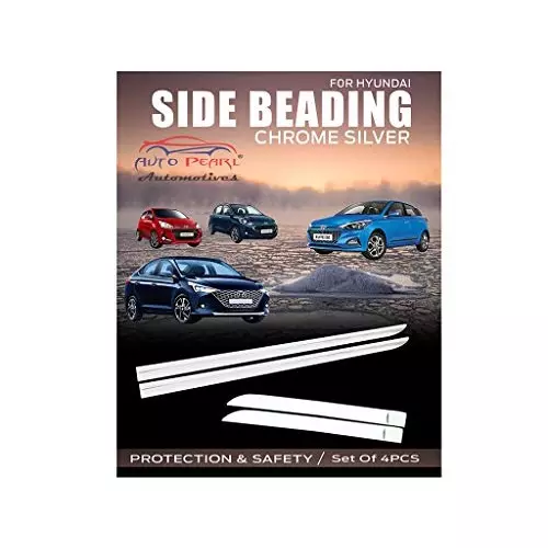 Auto Pearl OE Type Car Side Beading Chrome Silver Finish Compatible For Hyundai Eon, SideBeading_Chrome_Eon