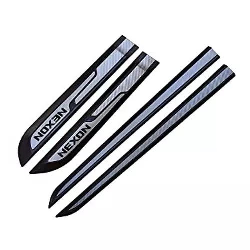 Auto Pearl Car Door Side Beading Moulding ‎Black & Silver Compatible For Tata Nexon (Set of 4 Pcs)