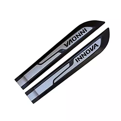 Auto Pearl Car Door Side Beading Moulding ‎Black & Silver Compatible For Toyota Innova (Set of 4 Pcs)