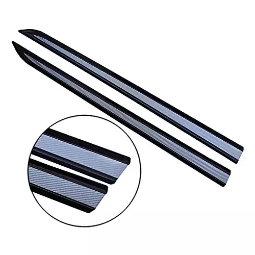 Auto Pearl Car Door Side Beading Moulding ‎Black & Silver Compatible For Toyota Innova (Set of 4 Pcs)