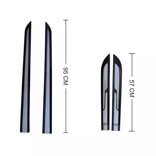 Auto Pearl Car Door Side Beading Moulding ‎Black & Silver Compatible For Toyota Innova (Set of 4 Pcs)