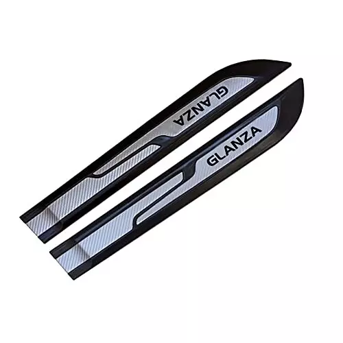 Auto Pearl Car Door Side Beading Moulding ‎Black & Silver Compatible For Toyota Glanza (Set of 4 Pcs)