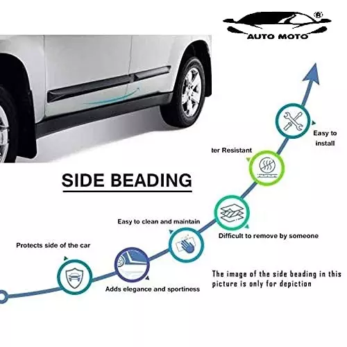 Auto Pearl Door Beading Compatible For Honda Amaze 2018 Onwords (Set of 4)