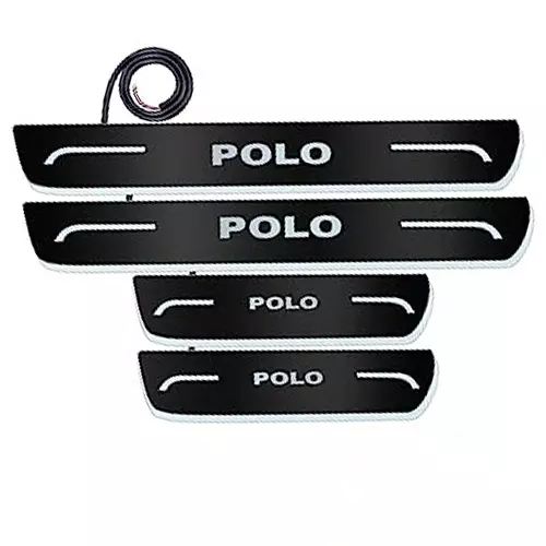 Auto Pearl Car Door Foot Step Led Sill/Scuff Plates Mirror Finish Black Compatible For Volkswagen Polo 2010, LEDBlklPLATE_Blk_Polo2010 (Set of 4)-picture-37
