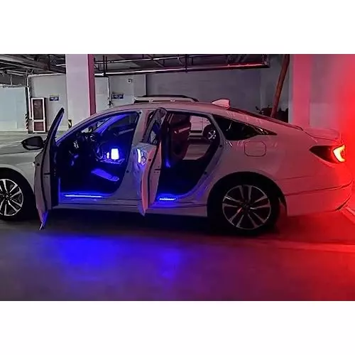 Auto Pearl Car Door Foot Step Led Sill/Scuff Plates Mirror Finish Silver Compatible For Honda Jazz 2015 E Model, LEDSillPLATE_Sil_Jazz2015EModel (Set of 4)