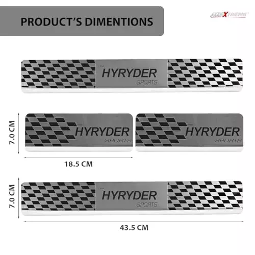 AllExtreme Car Door Foot Step Sill Plate Mirror Finish Silver Stainless Stee Compatible For Hyryder  (Set of 4)