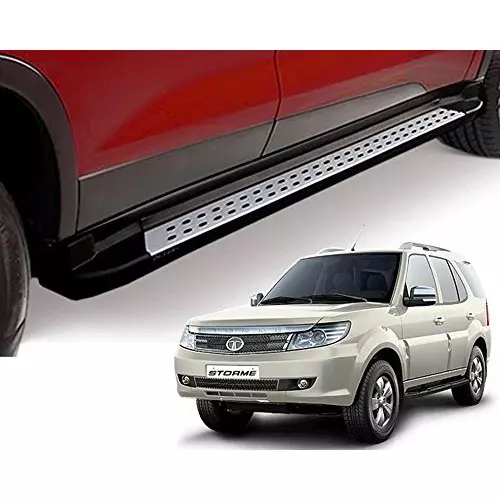 Auto Pearl Stainless Steel Smart Side Guard Footsteps Compatible For Tata Safari Storme