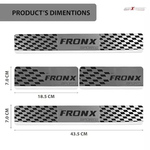 AllExtreme Car Door Foot Step Sill Plate Mirror Finish Silver Stainless Stee Compatible For Fronx  (Set of 4)
