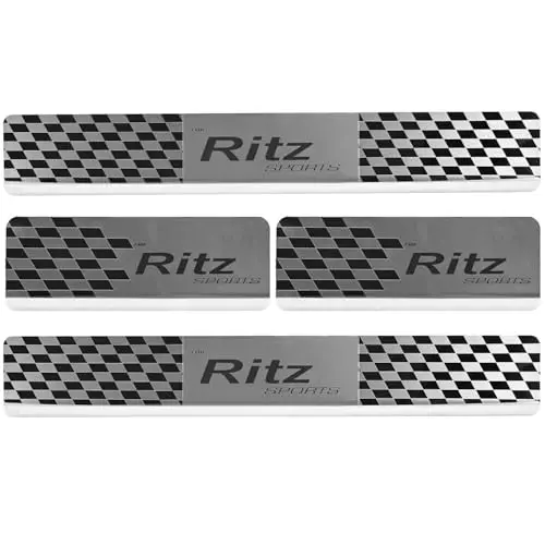 AllExtreme Car Door Foot Step Sill Plate Mirror Finish Silver Stainless Stee Compatible For Ritz  (Set of 4)