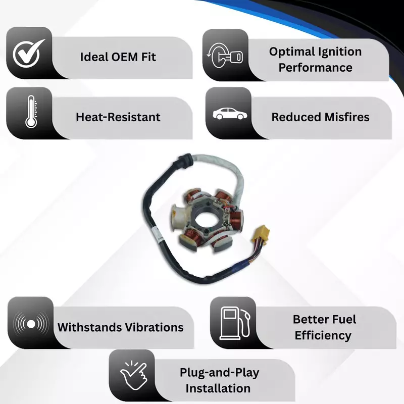 Varroc Coil Plate Assembly High-Performance Copper Winding for TVS Star City KS, MGCP-TVSC-N880
