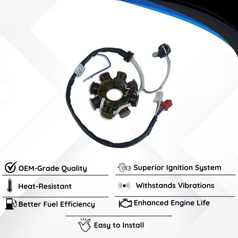 Varroc Coil Plate Assembly High-Performance Copper Winding for TVS Apache RTR 160, Apache RTR 180, MGCP-APCH-N950