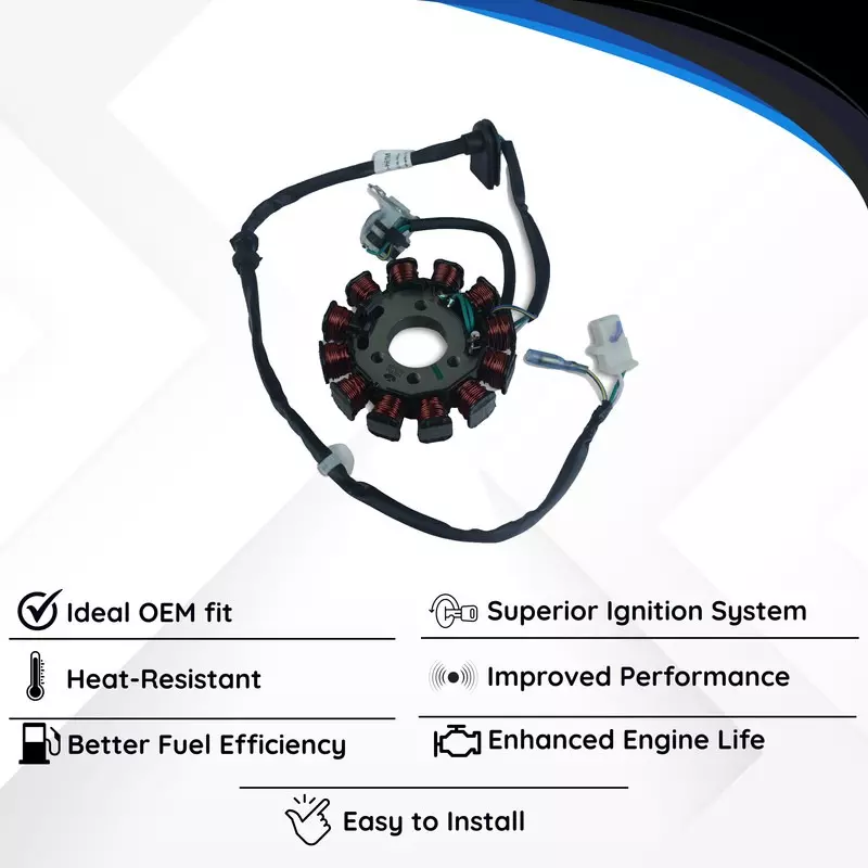 Varroc Coil Plate Assembly High-Performance Copper Winding for Honda Activa HET 12 Pole, MGCP-ATVA-HETM