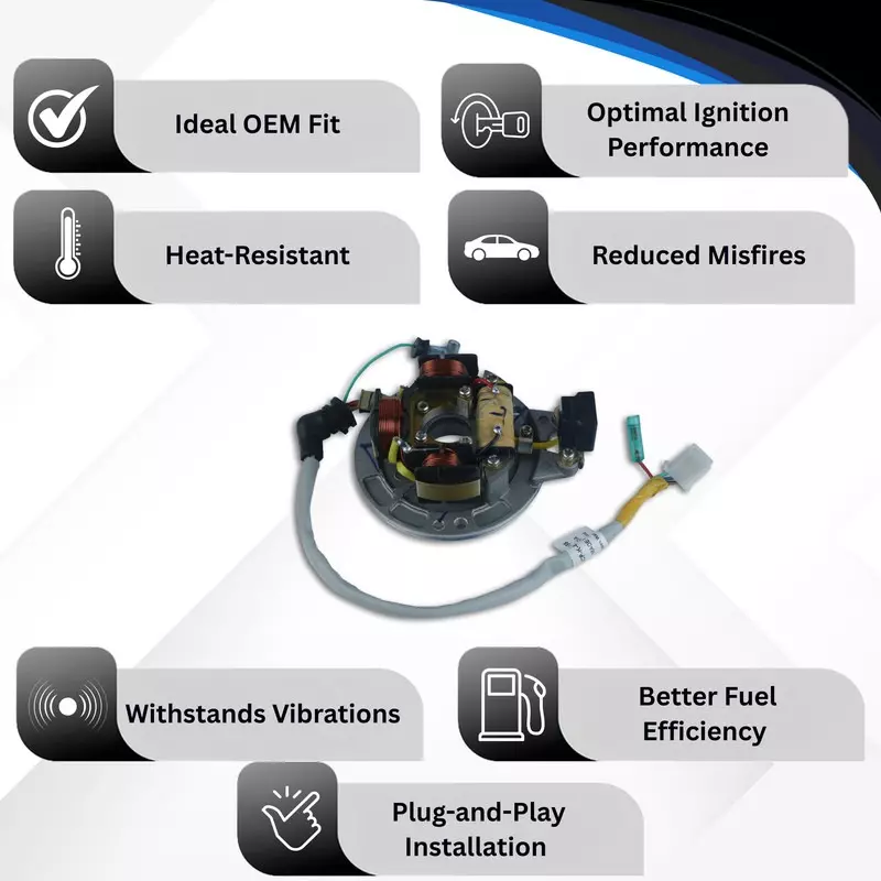 Varroc Coil Plate Assembly High-Performance Copper Winding for Bajaj Kawasaki 4S, MGCP-K-4S-3155