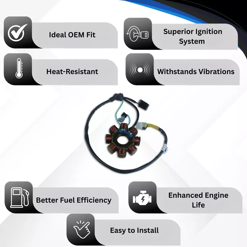 Varroc Coil Plate Assembly High-Performance Copper Winding for Bajaj Pulsar 150, Pulsar 180 DTSi UG4, MGCP-PLSR-DH81