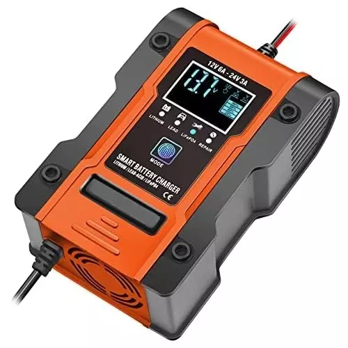 amiciSmart Automatic Car Battery Charger 12 V 7-Stage Intelligent Battery Maintainer, 1xAC-CHAR-7A