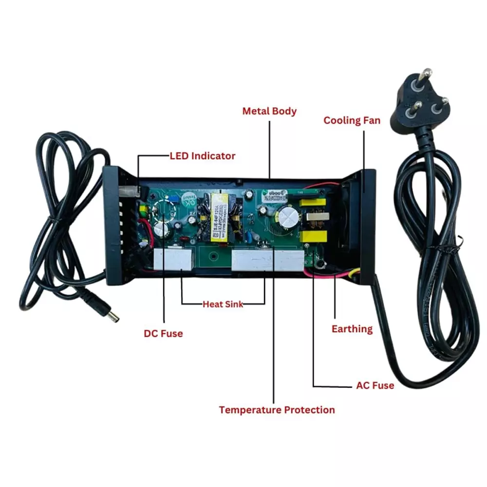Lithion 60 V 6 Amp Battery Charger For 2 and 3 Wheeler EV Fast Charging