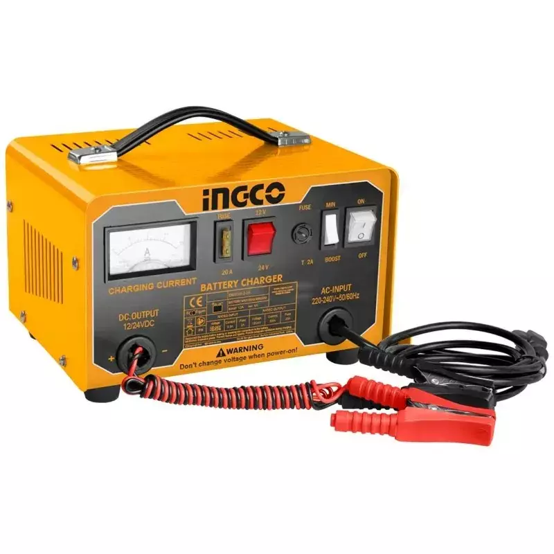 Ingco Car Battery Charger  with 28-180 Ah Battery Capacity and 12 A Boost Current, ING-CB1601