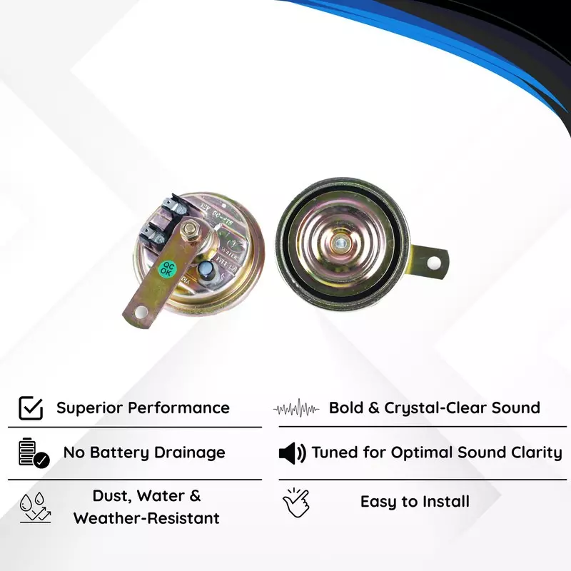 Varroc Horn Set 95 mm Dual Tone (Yellow K95) 12 V Bold & Crystal-Clear Sound Sealed Design, K353161700