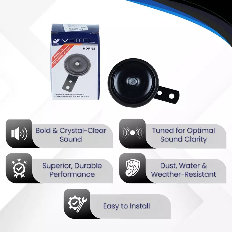 Varroc Horn 82 mm 12 V Bold & Crystal-Clear Sound Sealed Design, K353904900