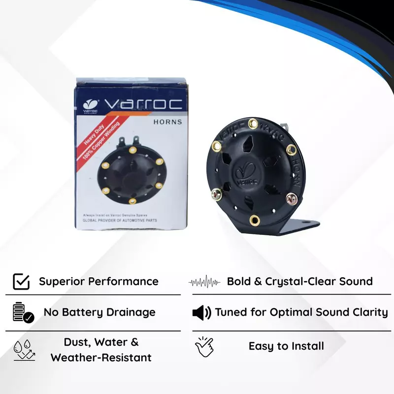 Varroc Horn AC Sealed Heavy-Duty Sealed Body Bold & Crystal-Clear Sound, K353106200