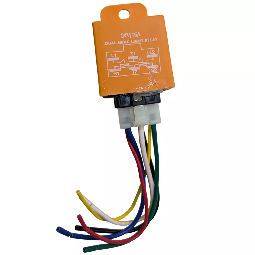 Uno Minda Dual Headlight Relay - with Wire - 24V/15A (TD-2004)