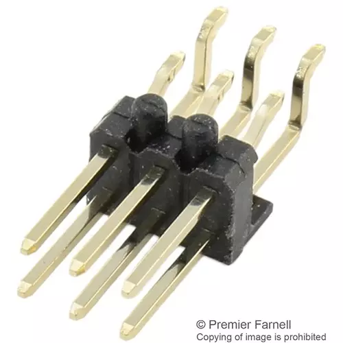 MULTICOMP PRO Pin Headers CONNECTOR, HEADER, 6POS, R/A, 2.54MM, 2213R-06G-SM-7576APR (Pack of 350)