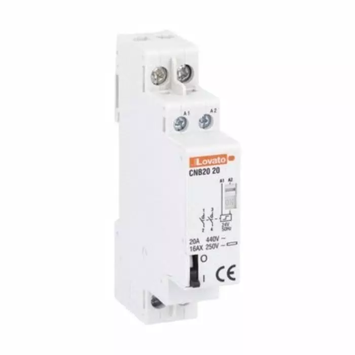 Lovato DIN Rail Latching Latching Relay, 24V Coil, 20A Switching Current, DPST, CNB2020024