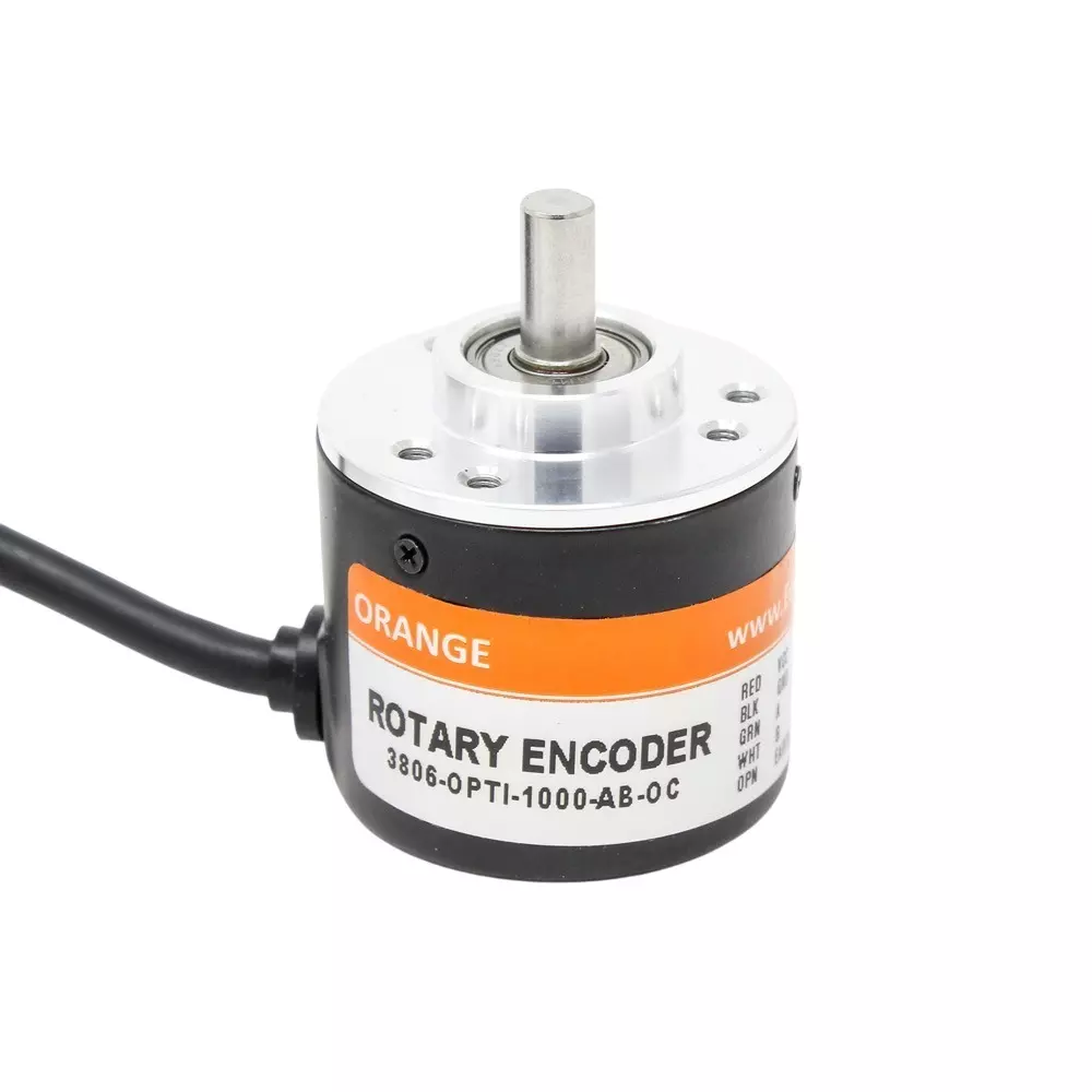 Orange 1000 PPR AB 2-Phase Incremental Optical Rotary Encoder, 3806-OPTI-1000-AB-OC