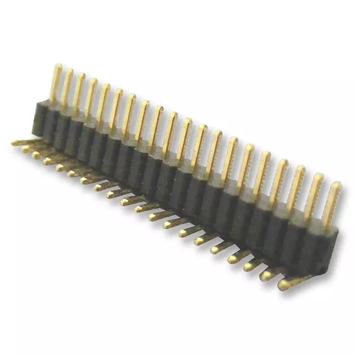 MULTICOMP PRO Pin Headers HEADER, 1 ROW, R/ANGLE, 10WAY, 2206RPA-10G (Pack of 5)