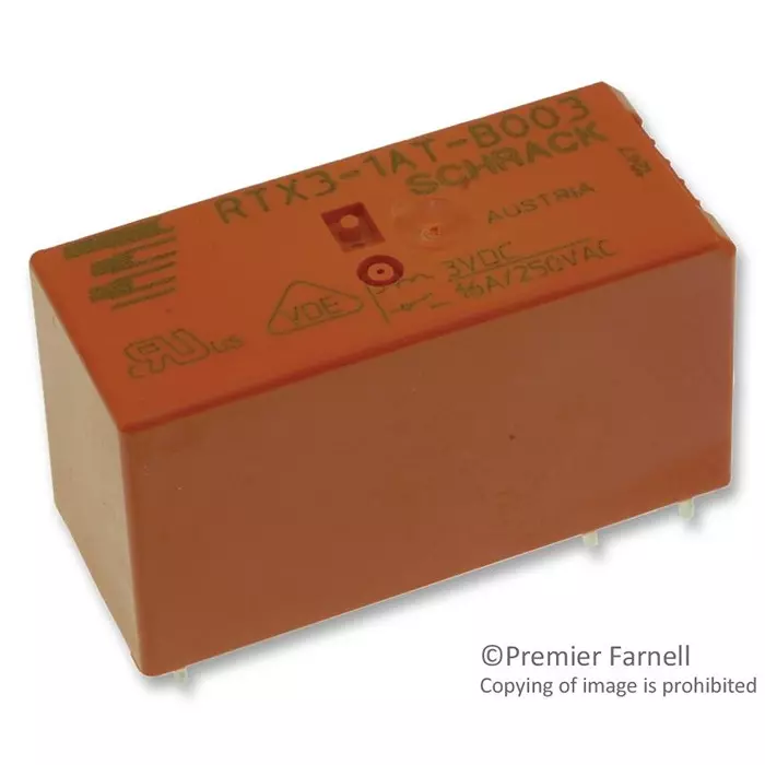 SCHRACK - TE CONNECTIVITY RELAY, SPST-NO, 250VAC, 16A, RTX3-1AT-B003