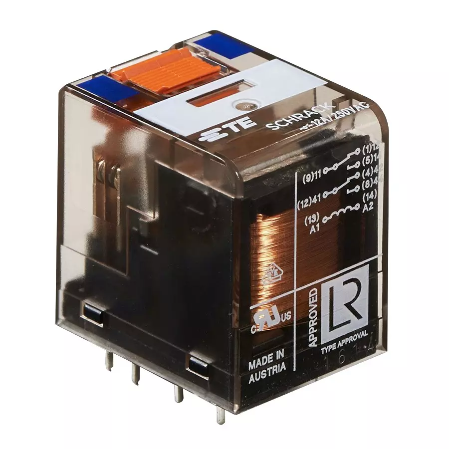 SCHRACK - TE CONNECTIVITY POWER RELAY, DPDT, 12A, 240VAC, TH, PT271024